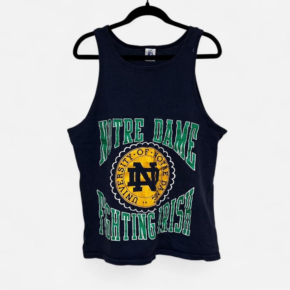 LOGO 7 Notre Dame Navy and Green Tank Top